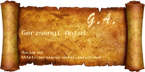 Gerzsenyi Antal névjegykártya